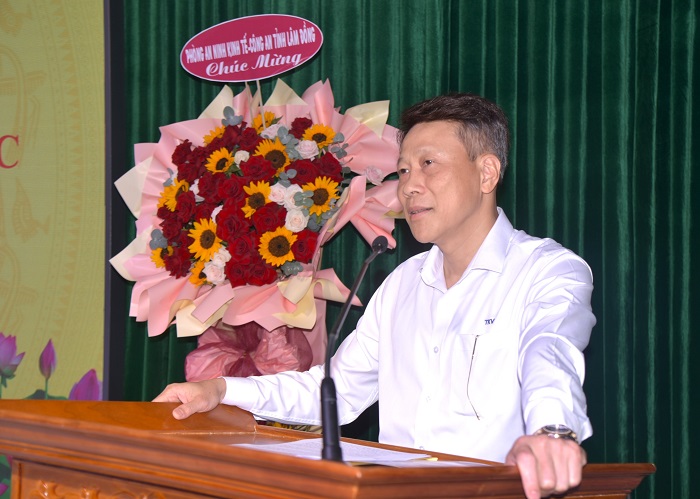 Đồng chí Nguyễn Quốc Tuấn – Ủy viên Ban Thường vụ, Trưởng ban Tổ chức Nhân sự phát biểu tại Hội nghị