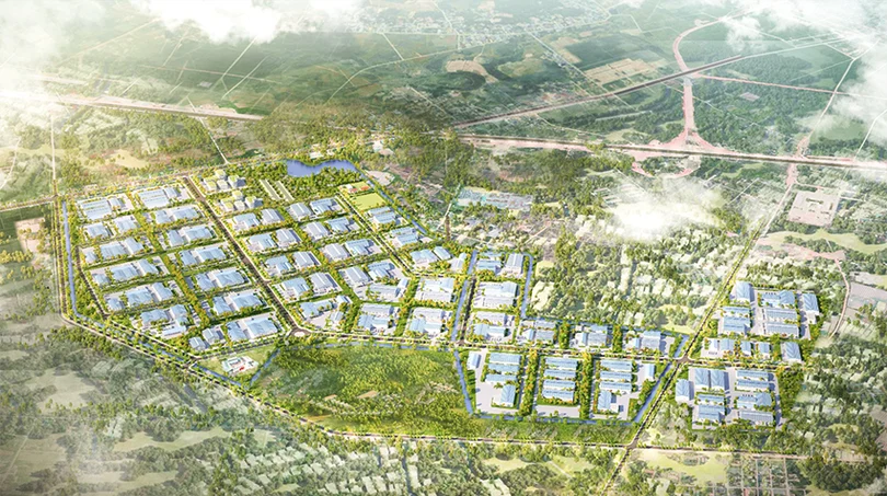 Phối cảnh Quy hoạch phân khu xây dựng KCN phía Tây TP Hà Tĩnh (nay thuộc xã Toàn Lưu),