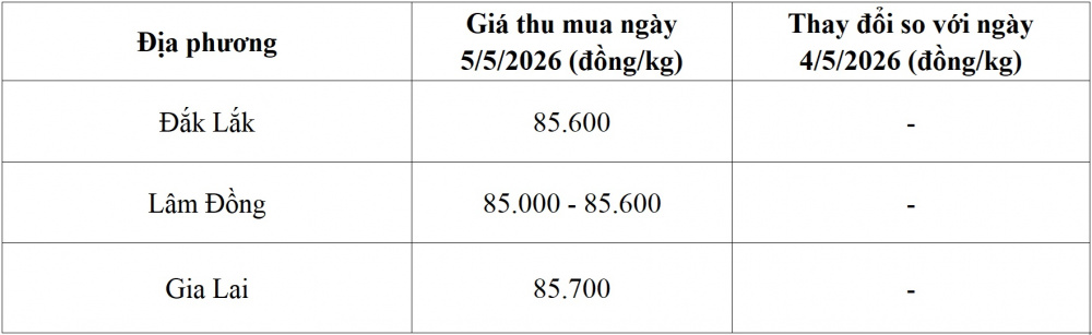 giá cà phê hôm nay