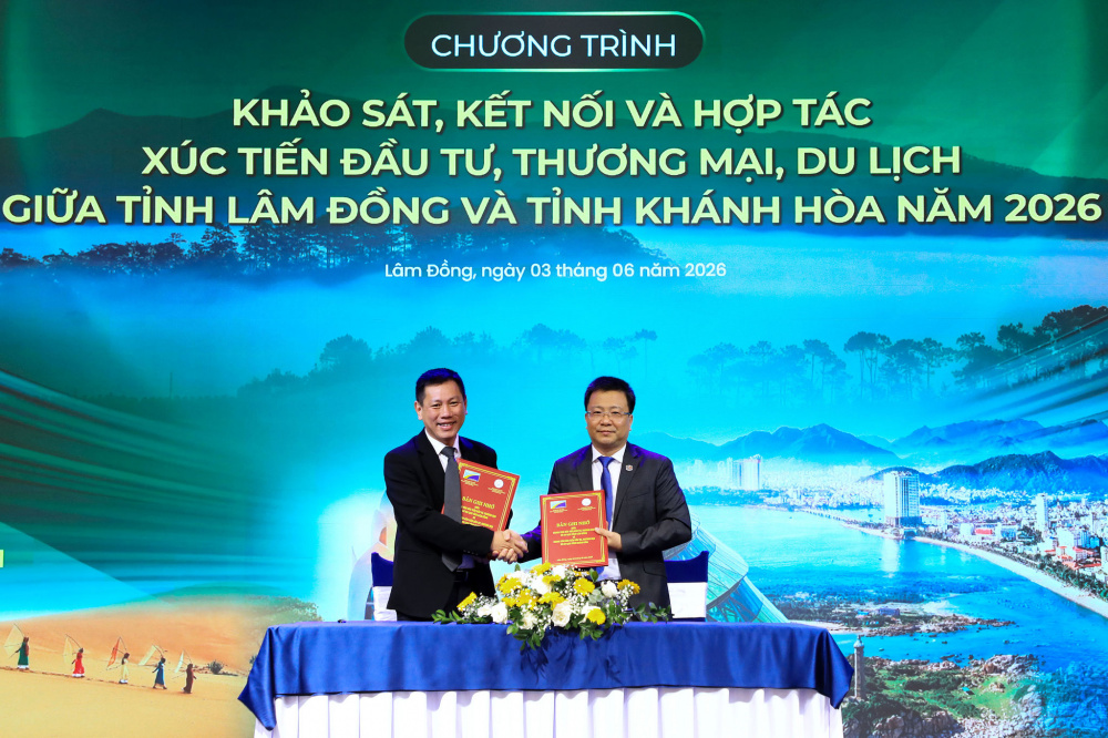 Trung tâm Xúc tiến Cwin800 hàng ngàn khuyến mãi, thương mại và du lịch 2 tỉnh Lâm Đồng và Khánh Hòa ký kết biên bản ghi nhớ