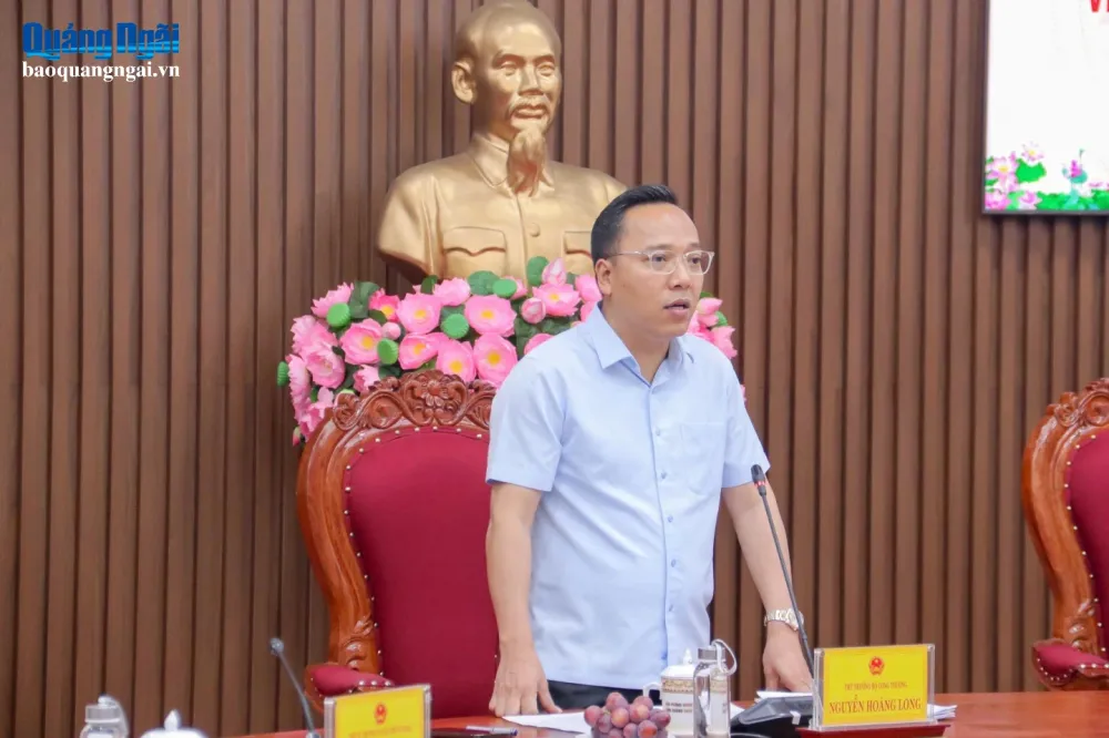 Thứ trưởng Bộ Công thương Nguyễn Hoàng Long phát biểu tại buổi làm việc.