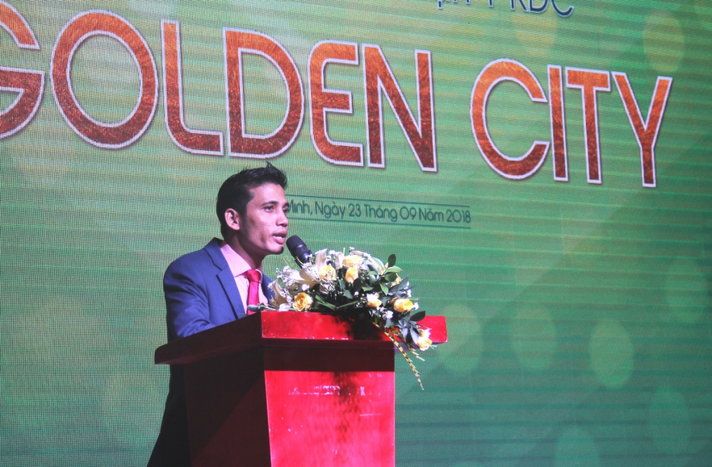ông Hoàng Kim Hoài, Tổng Giám đốc Phúc Điền Land thông tin dự án tại buổi lễ