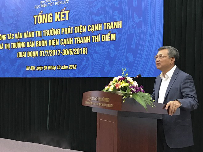 Thứ trưởng Hoàng Quốc Vượng phát biểu chỉ đạo tại Hội nghị Tổng kết Công tác vận hành thị trường phát điện cạnh tranh và Thị trường bán buôn điện cạnh tranh thí điểm