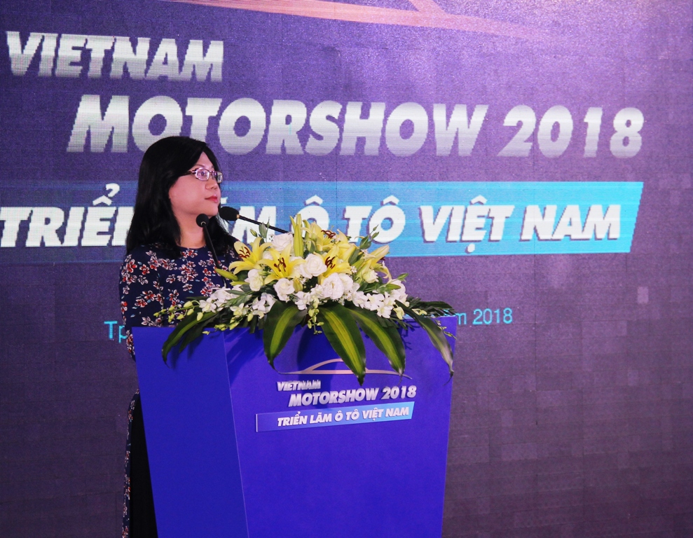 Bà Nguyễn Vân Nga – Phó Cục trưởng Phụ trách Cục công tác phía Nam Cwin63 sân chơi đỉnh cao kỳ vọng Triển lãm Ô tô Việt Nam 2018 sẽ trở thành sự kiện chuyên ngành uy tín