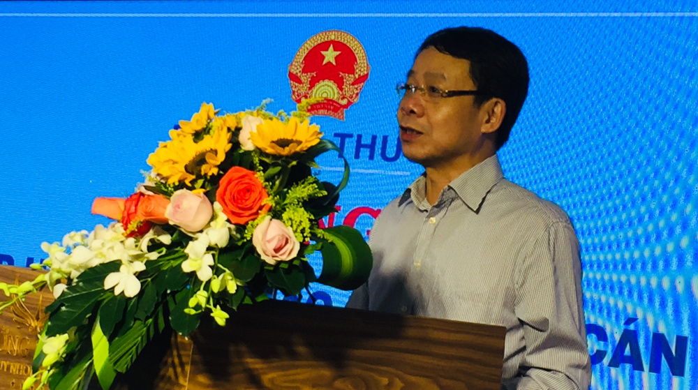 Ông Lý Quốc Hùng, Ủy viên Ban cán sự Đảng, Vụ trưởng Vụ Tổ chức cán bộ phát biểu khai mạc Hội nghị