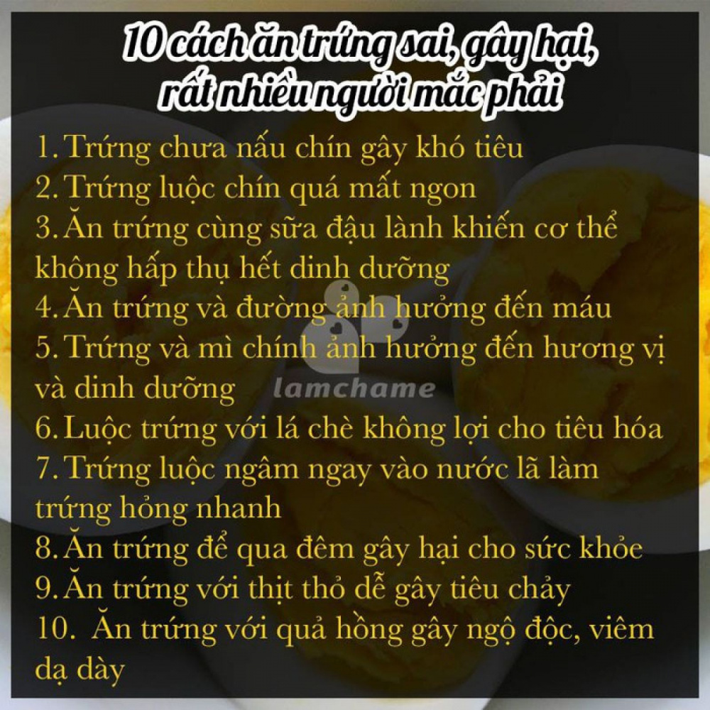 tác hại của việc ăn trứng không đúng cách