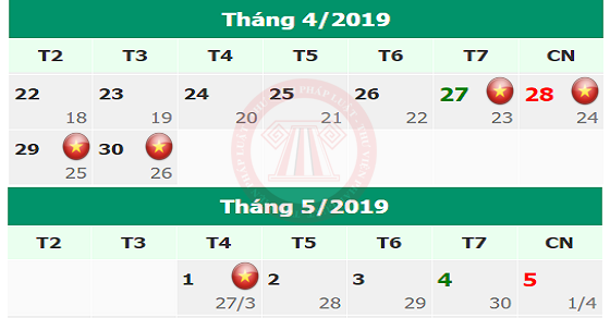nghỉ lễ 30/4-1/5