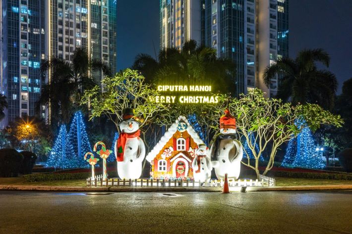 Một góc trang trí Giáng sinh tại Khu đô thị Ciputra Hanoi