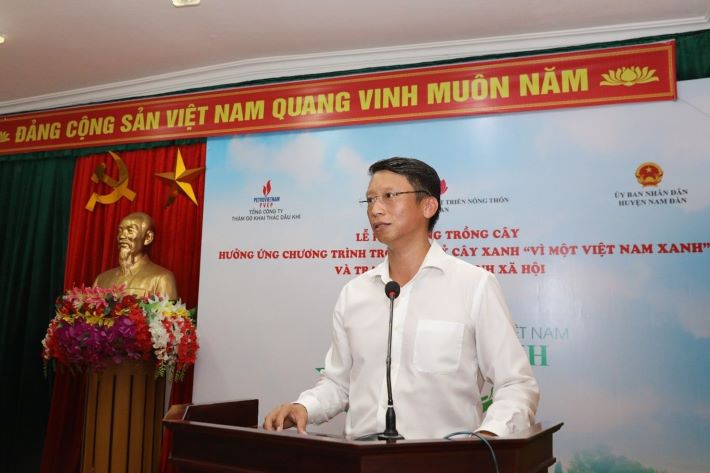 Tổng giám đốc PVEP Trần Hồng Nam phát biểu tại buổi lễ