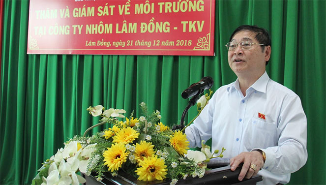 Uỷ viên Trung ương Đảng Chủ nhiệm Ủy ban Khoa học, Công nghệ và Môi trường Phan Xuân Dũng phát biểu tại buổi làm việc