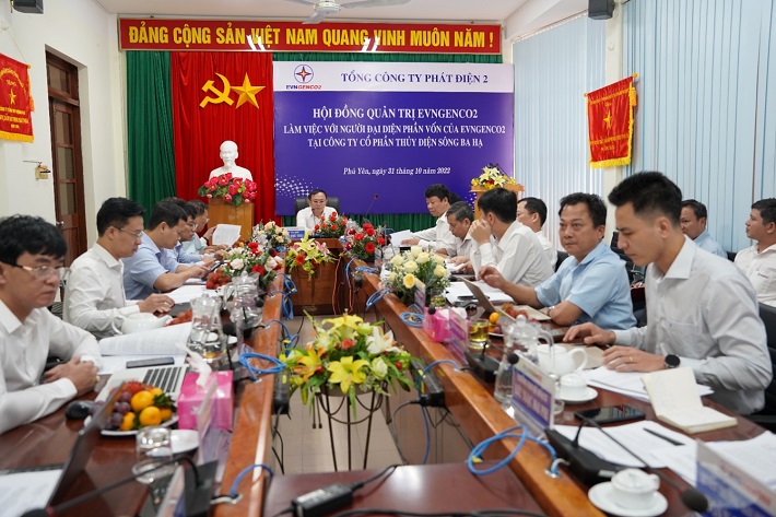 hình ảnh EVNGENCO2 làm việc tại Thủy điện Sông Ba Hạ