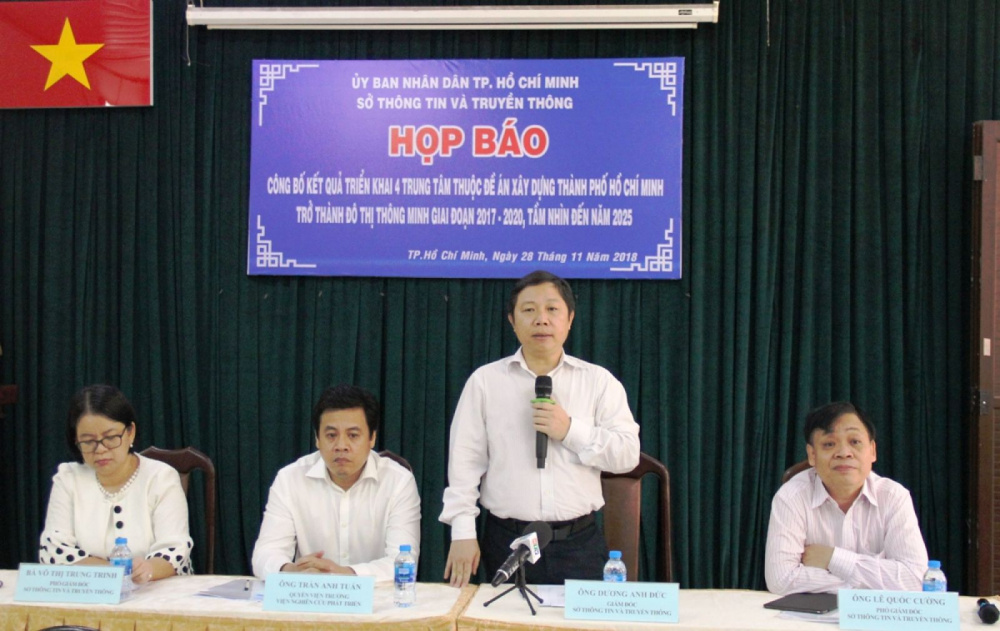 Đại diện Sở TT&TT thông tin về Đề án tại buổi họp báo
