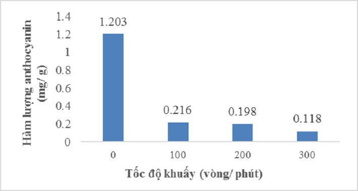 Ảnh hưởng của tốc độ khuấy đến hàm lượng anthocyanin