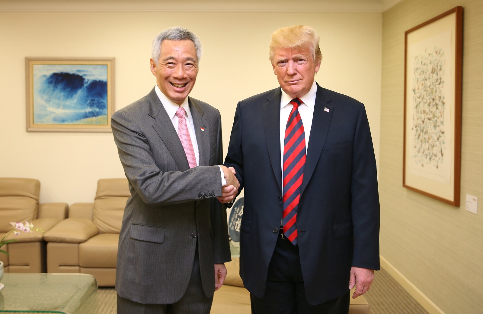 Lý Hiển Long và Tổng thống Mỹ Donald Trump