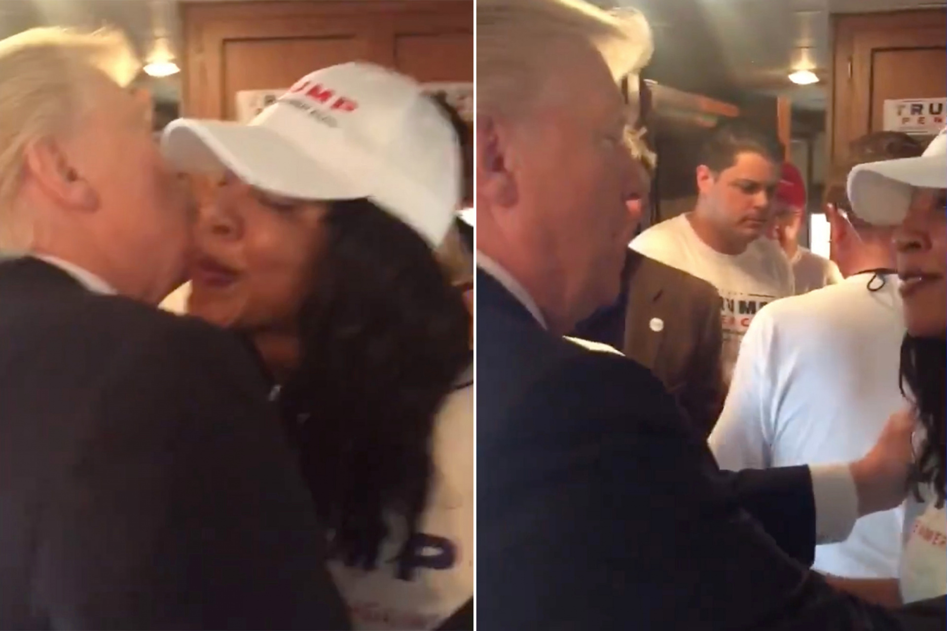 Tổng thống Mỹ Donald Trump hôn lên má trợ lý