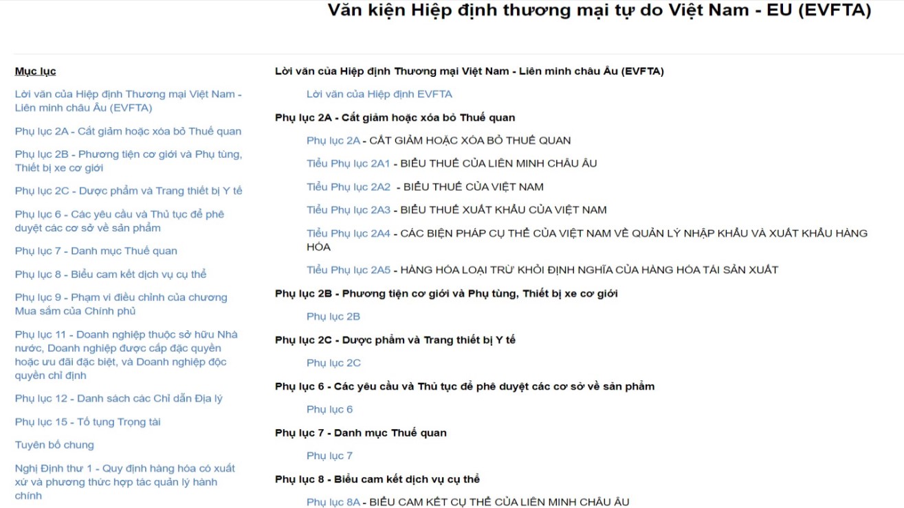 văn kiện EVFTA