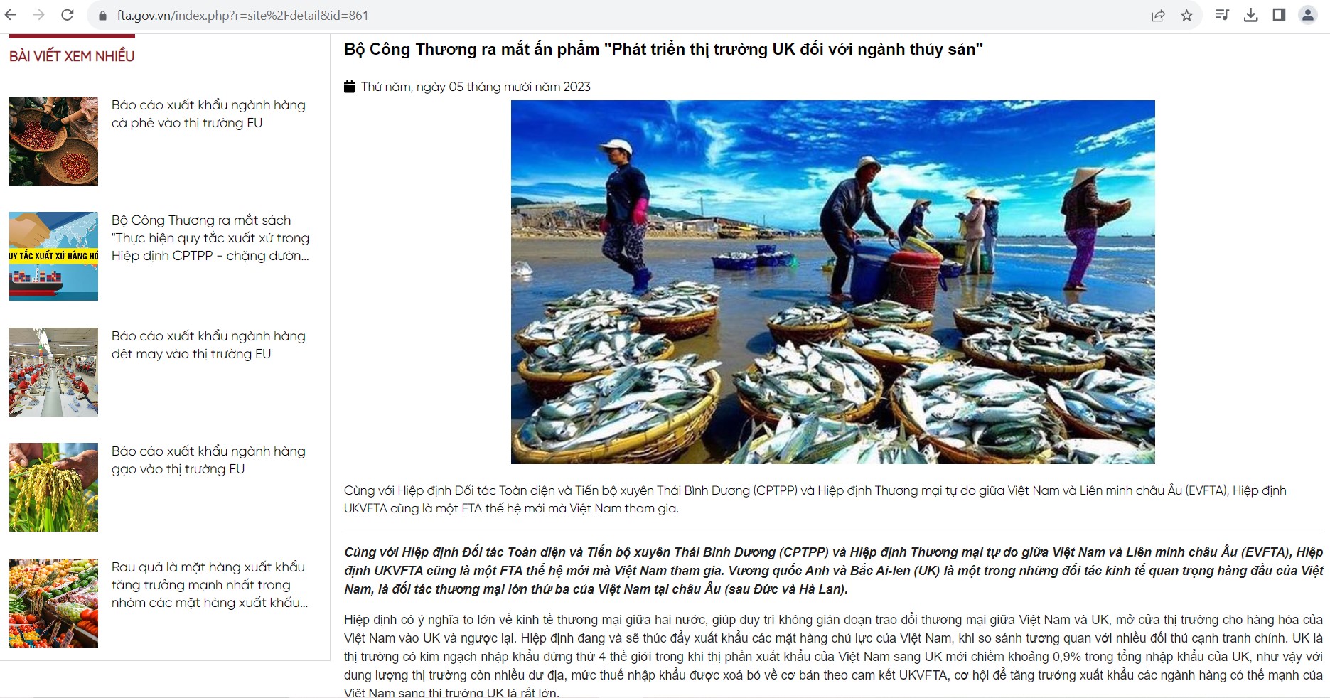 thủy sản UK
