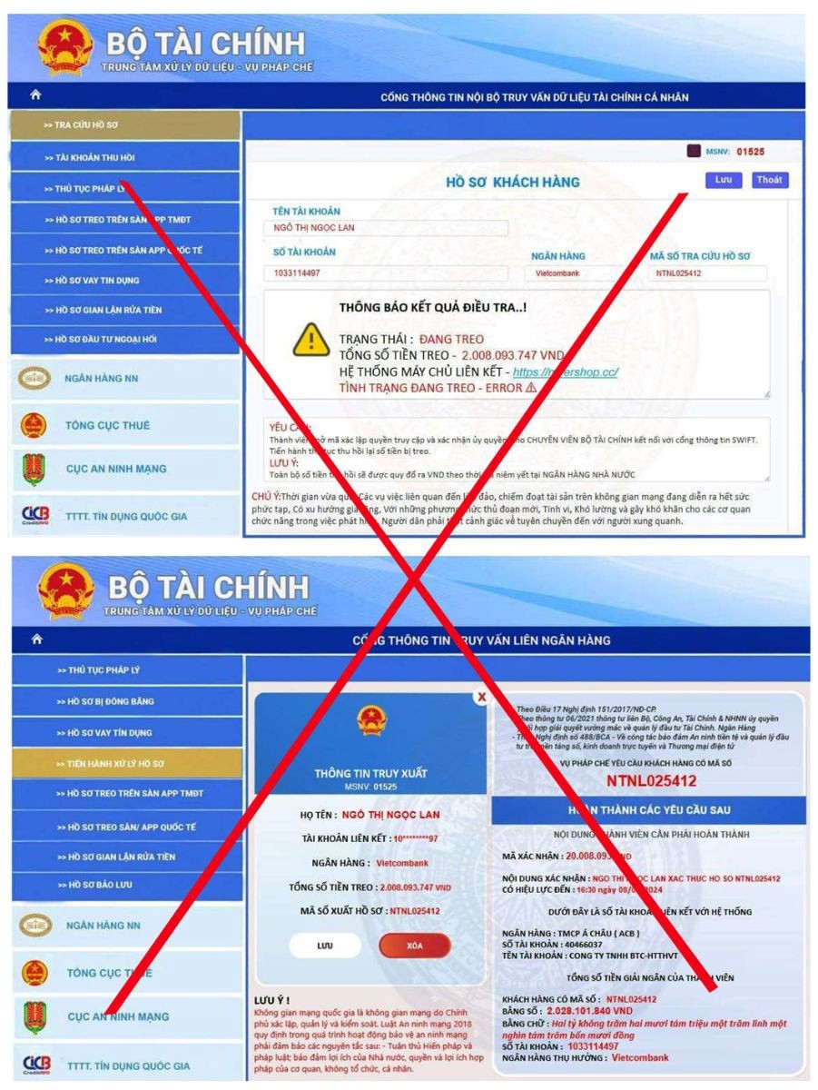 Ảnh 2. Website giả mạo Bộ tài chính - Nguồn: Báo Điện tử Cwin com đăng nhập.