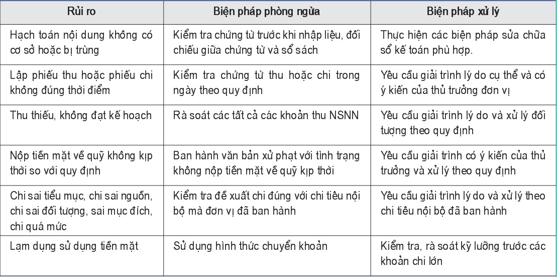 Các rủi ro và biện pháp ứng phó