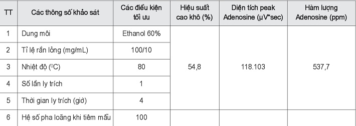 Hàm lượng Adenosine trong ĐTHT